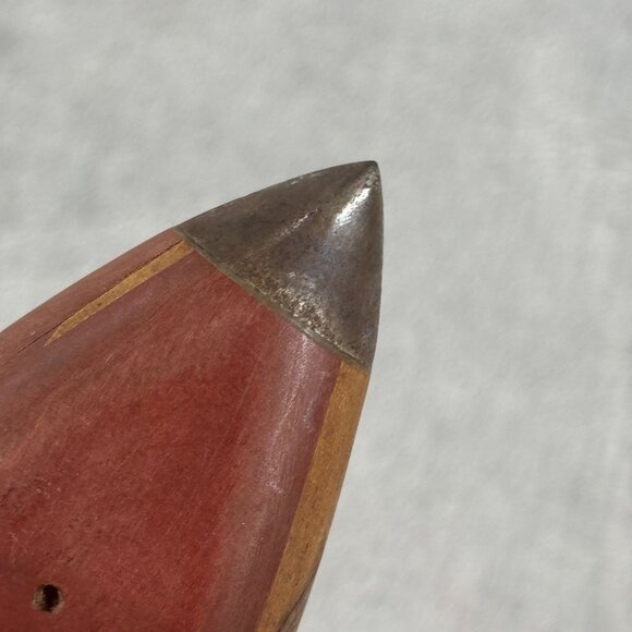 Vintage Wooden Weaving Loom Boat Shuttle With Bobbin & Felt Lining 15" - Picture 7 of 12